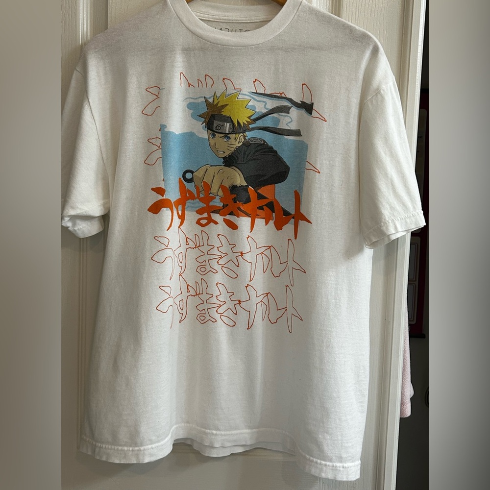 White Graphic T-Shirt with Anime Design